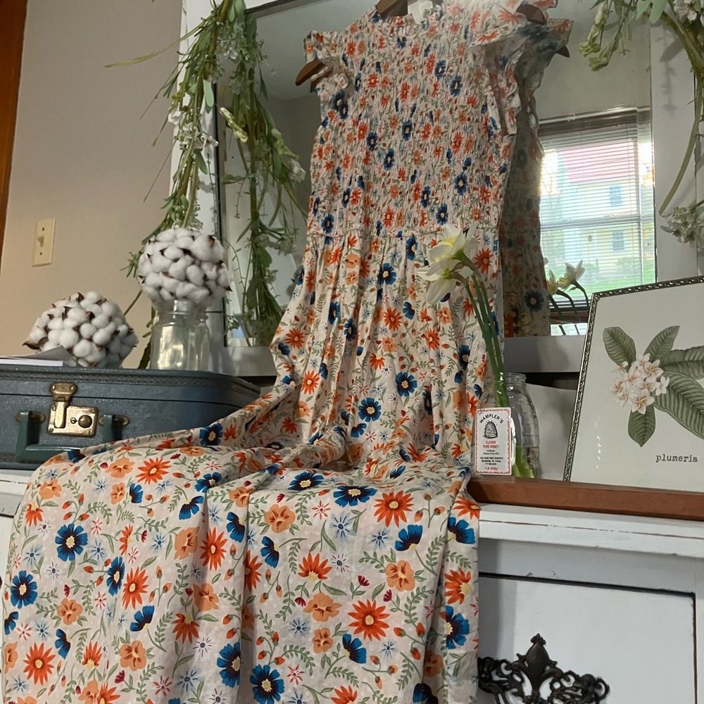 LOFT Outlet Floral Smocked Dress